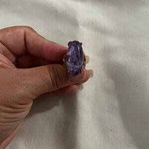 Elegant Purple Stone Gold plated Ring